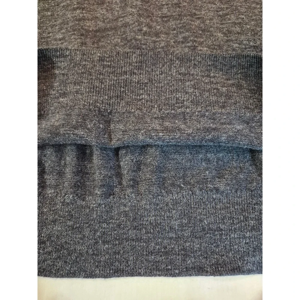 NEW Banana Republic Mens Navy Blue Marl 1/4 Zip Cotton Blend Sweater Large